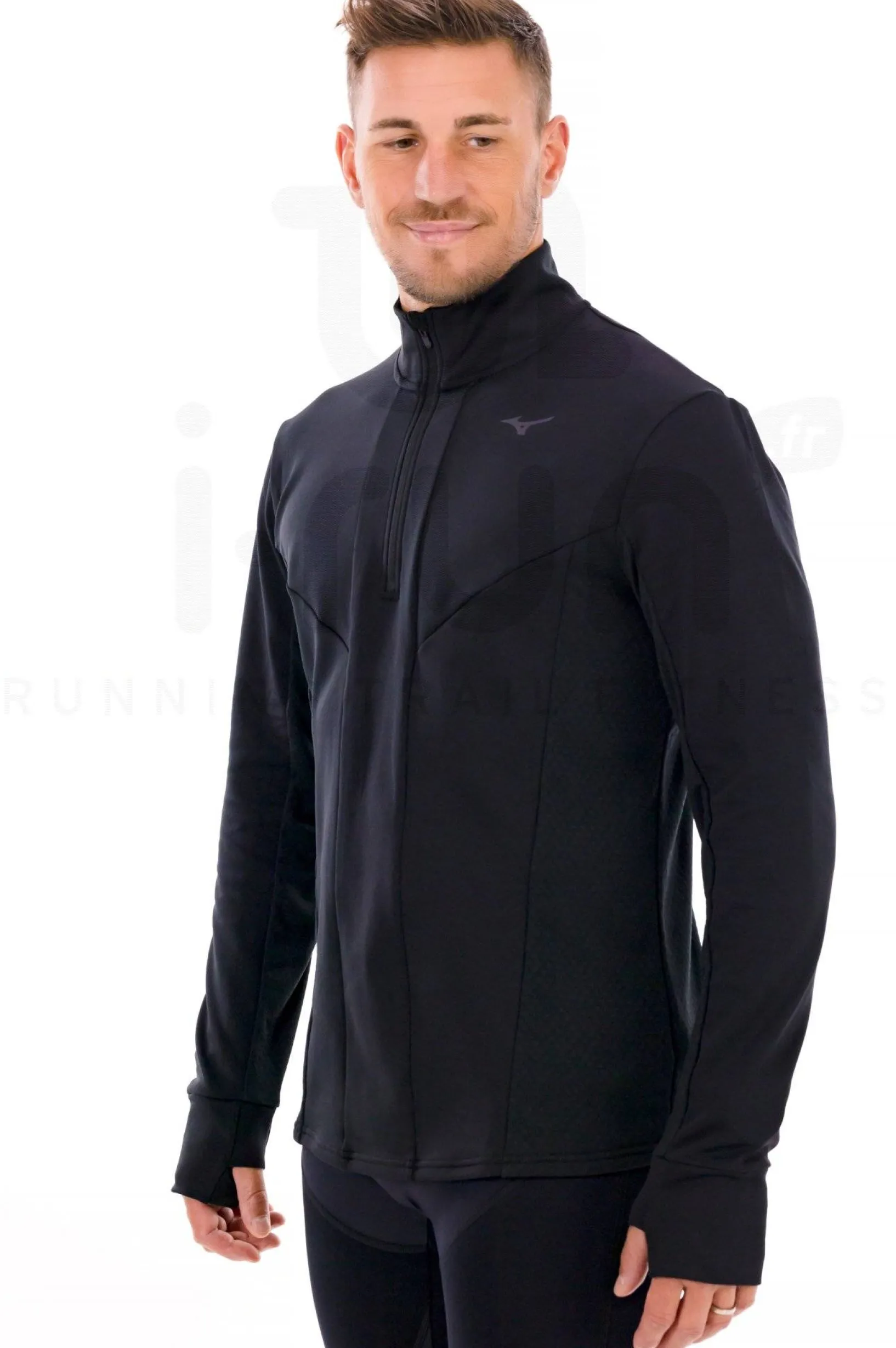 Homme Mizuno Manches Longues^Active Warmalite 1/2 Zip