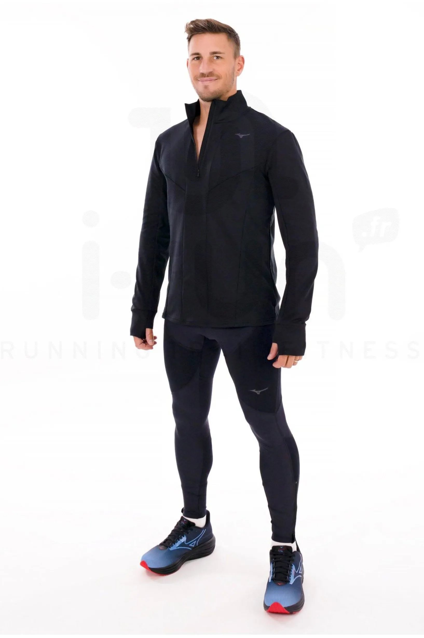 Homme Mizuno Manches Longues^Active Warmalite 1/2 Zip