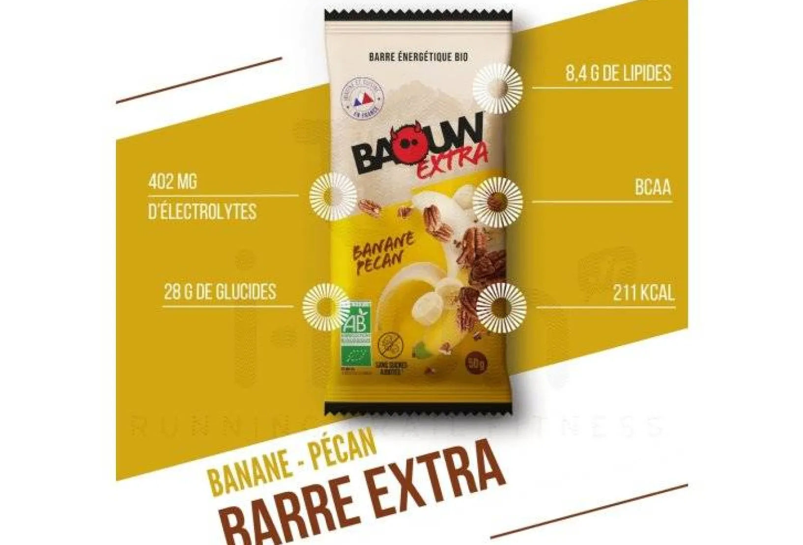 Baouw Barres^Barre énergétique bio Extra - Banane - Pécan