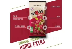 Baouw Barres^Barre énergétique bio Extra - Framboise - Pistache