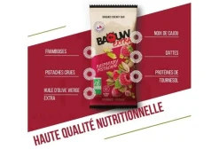 Baouw Barres^Barre énergétique bio Extra - Framboise - Pistache