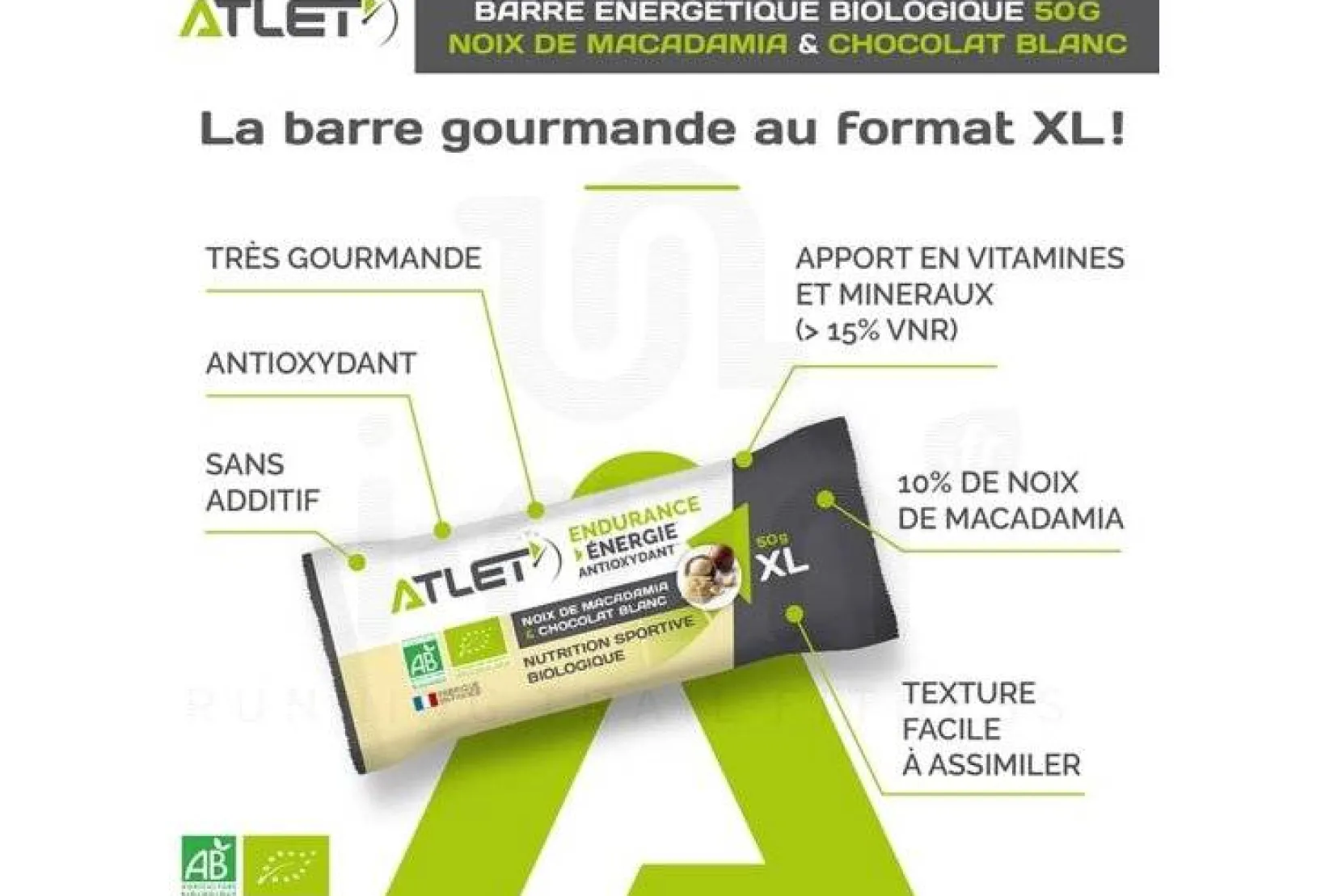 Atlet Barres^Barre Énergétique Biologique 50 g