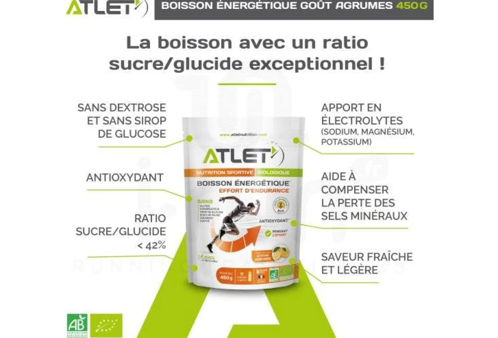 Atlet Boissons^Boisson Énergétique - Agrumes