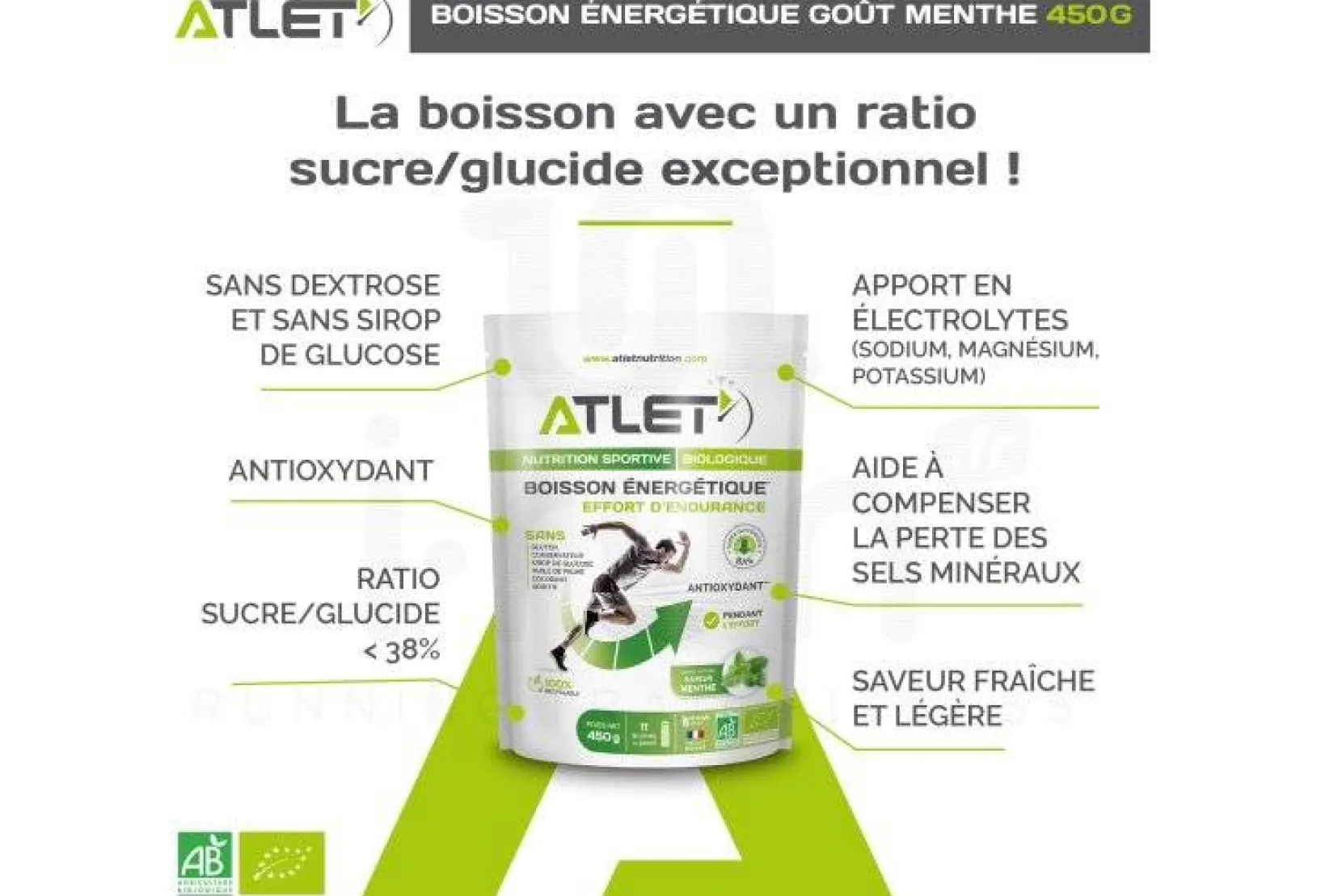 Atlet Boissons^Boisson Énergétique Bio - Menthe