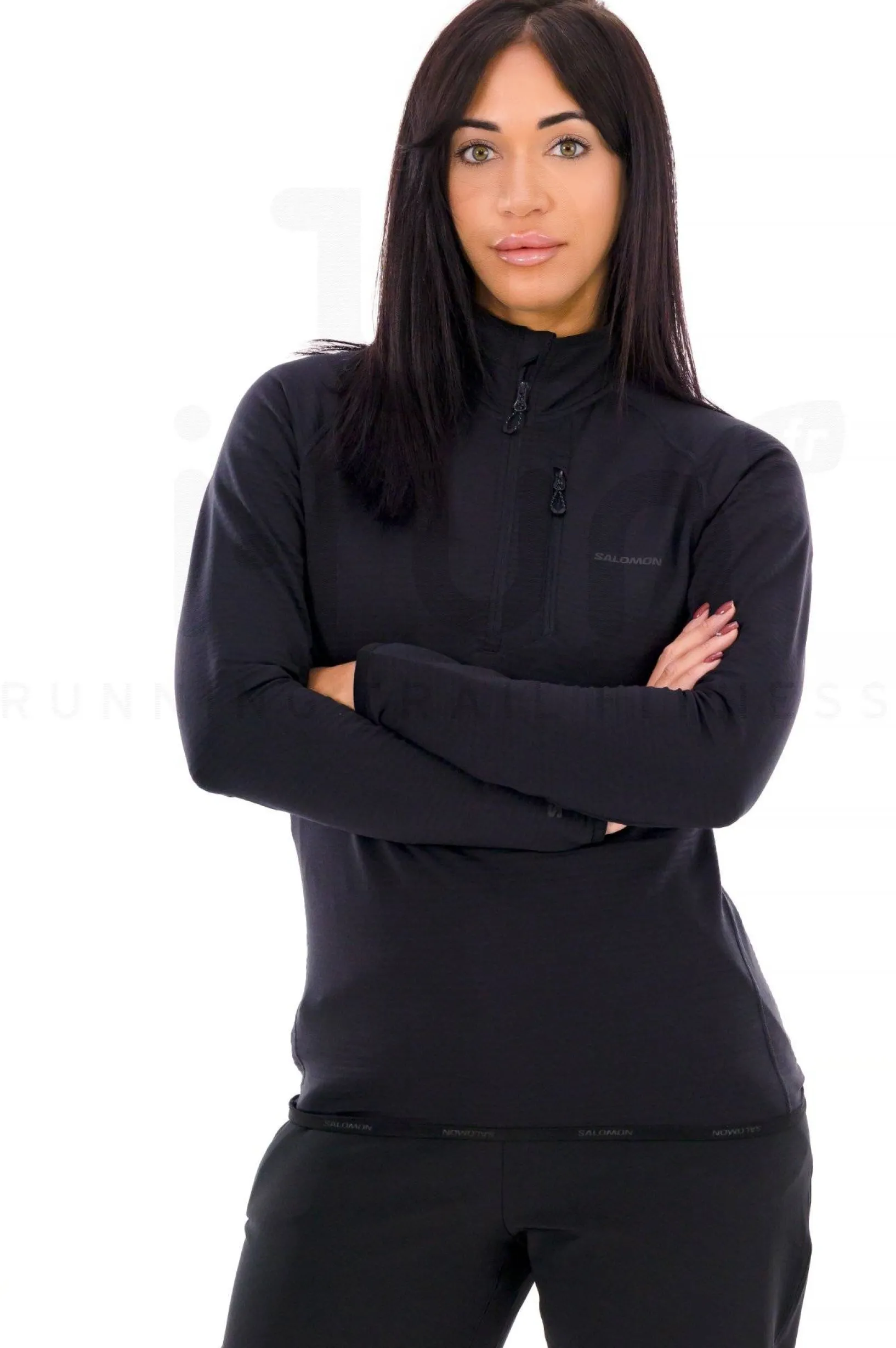Femme Salomon Manches Longues^Essential Lightwarm 1/4 zip femme