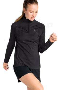 Femme Odlo Manches Longues^Essentials Ceramiwarm 1/2 Zip femme