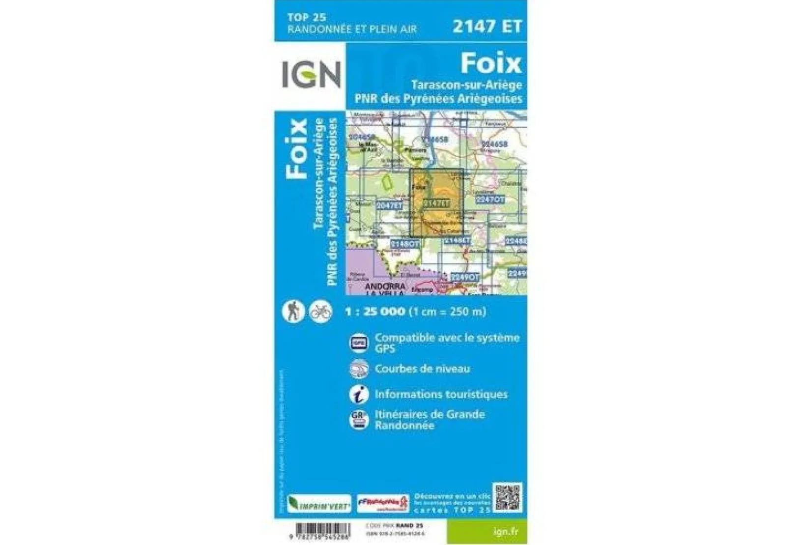 Carte IGN Cartes^Foix 2147ET