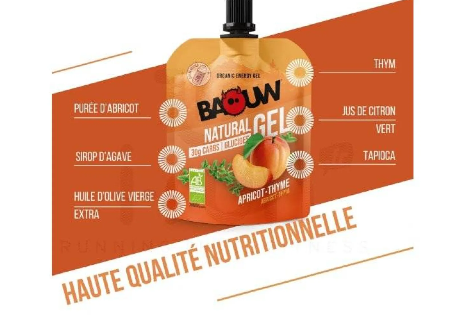 Baouw Gels^Gel naturel bio - Abricot - Thym