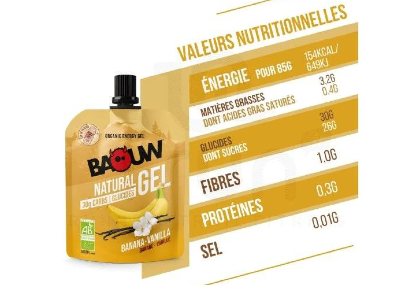 Baouw Gels^Gel naturel bio - Banane - Vanille