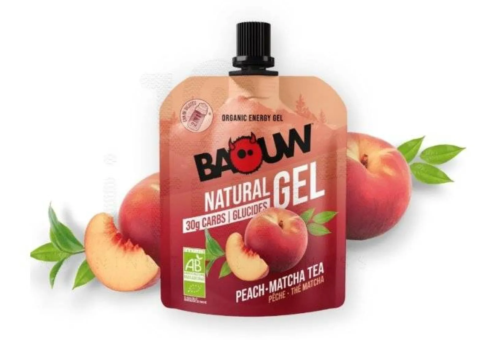 Baouw Gels^Gel naturel bio - Pêche - Thé matcha