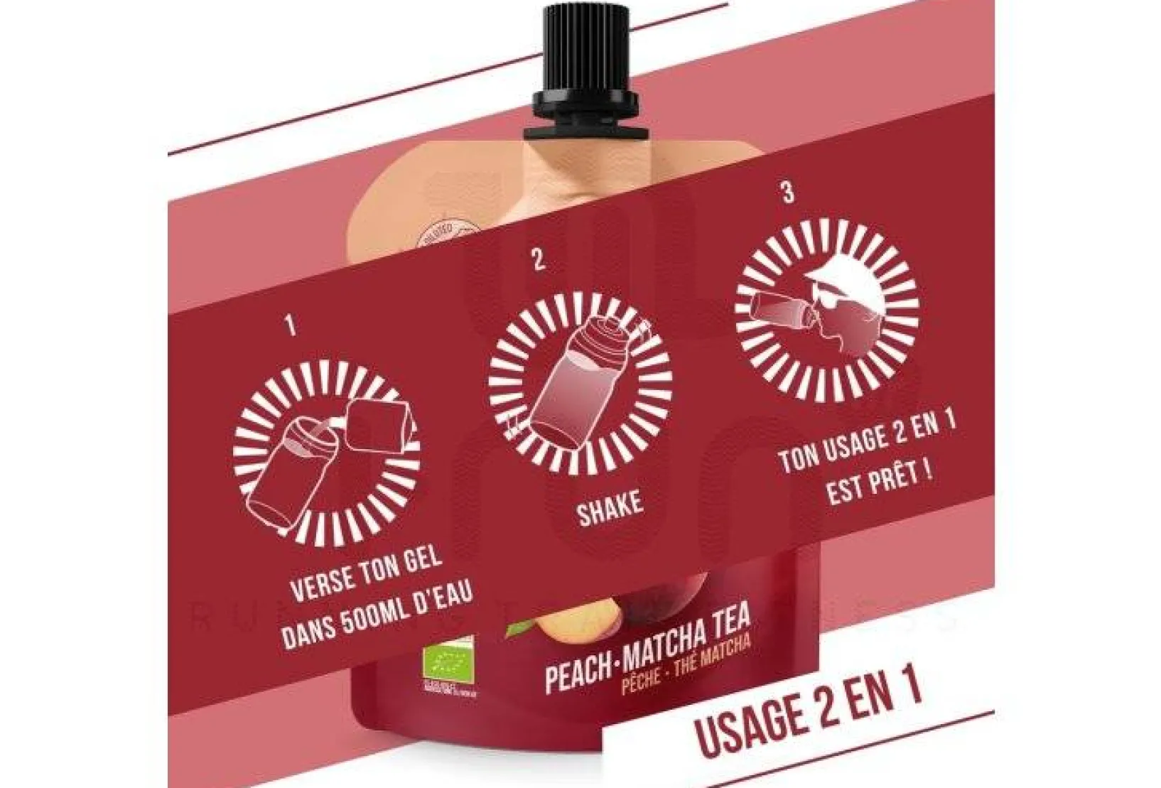 Baouw Gels^Gel naturel bio - Pêche - Thé matcha