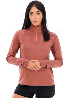 Femme Hoka One One Manches Longues^Glidetech 1/4 zip femme