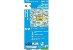 Carte IGN Cartes^Gorges du Verdon 3442OT