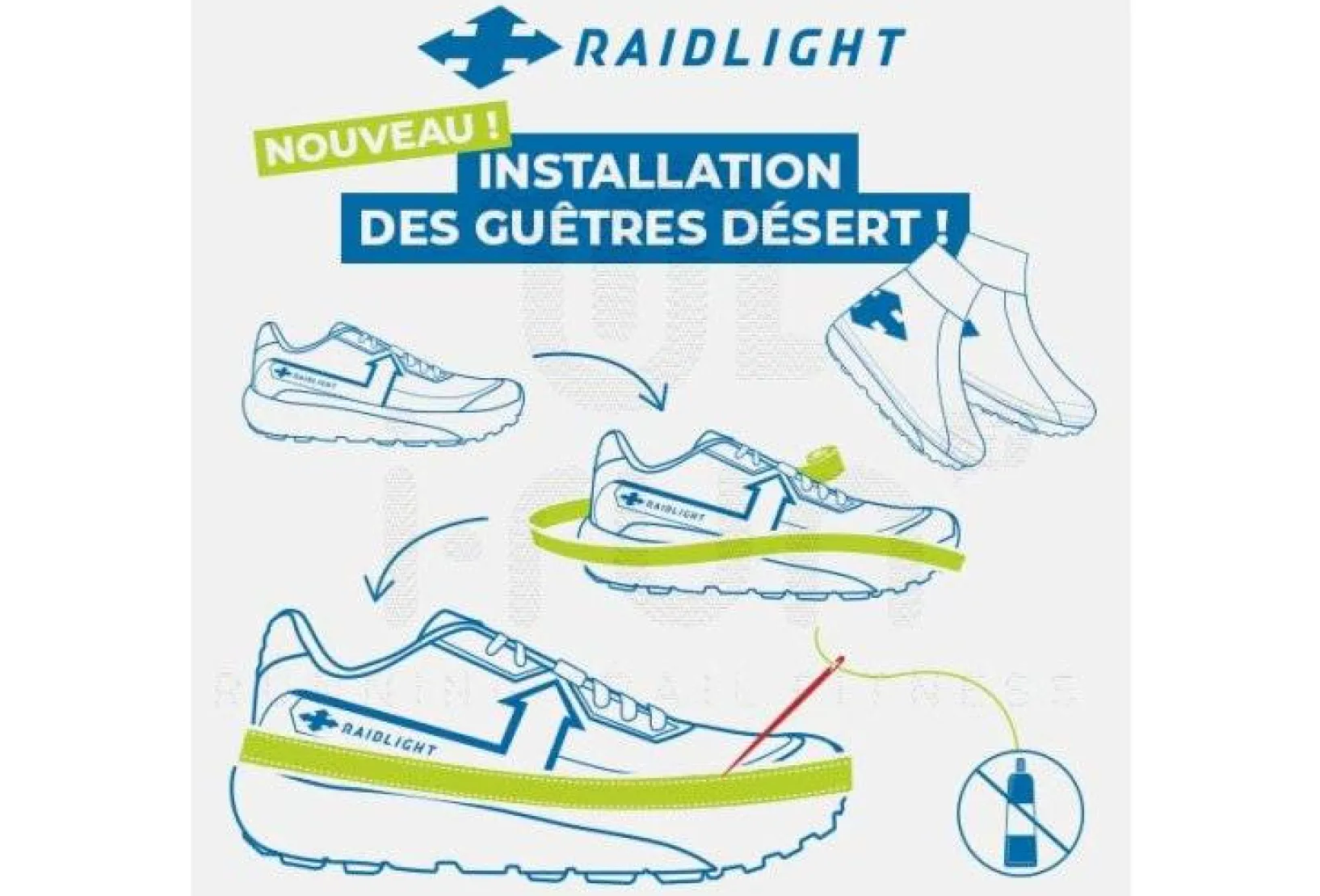 Raidlight Lacets / Guêtres / Semelles / Pointes Athlétisme^Guêtres Desert