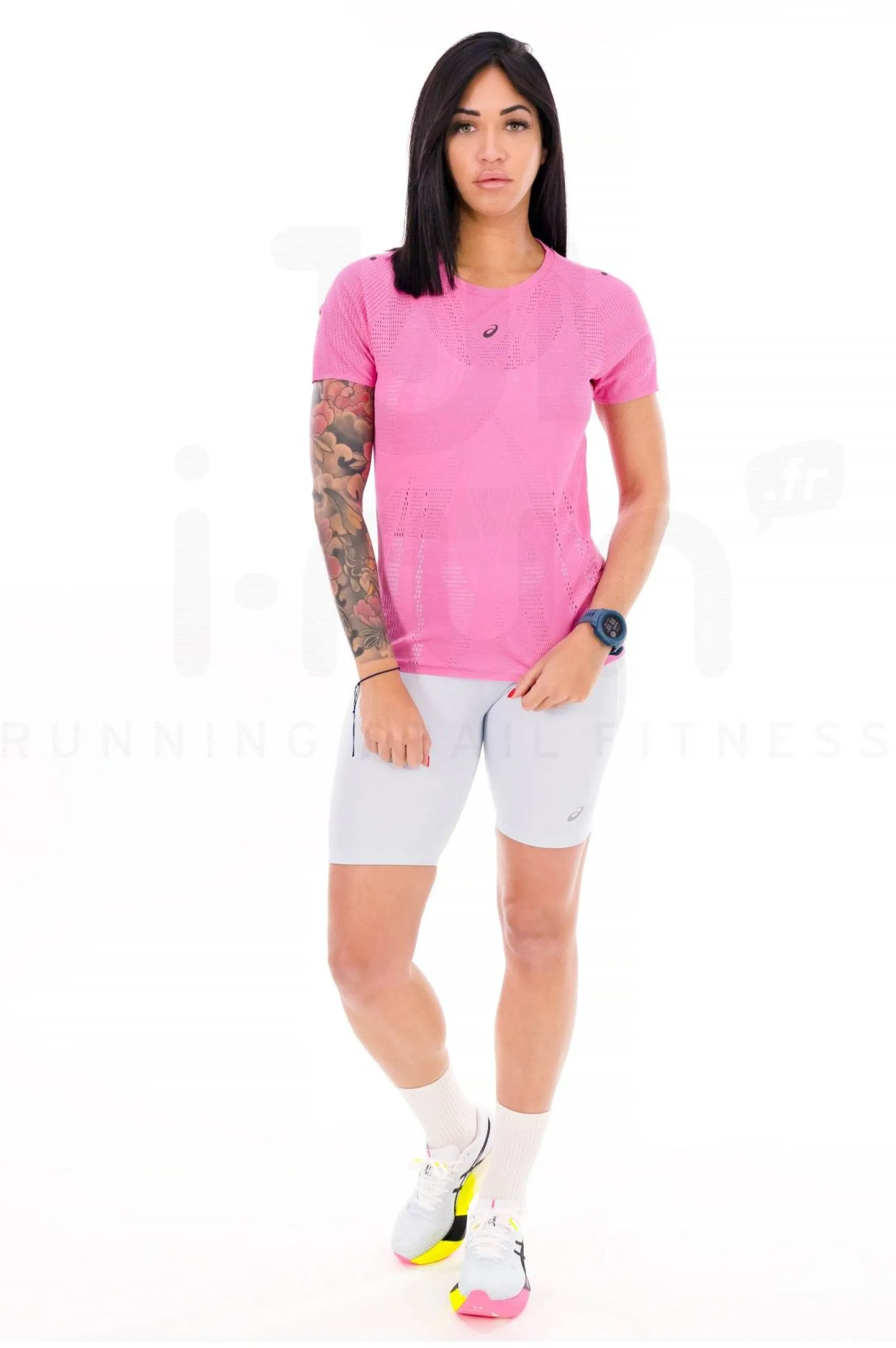 Femme Asics Manches Courtes^Metarun femme