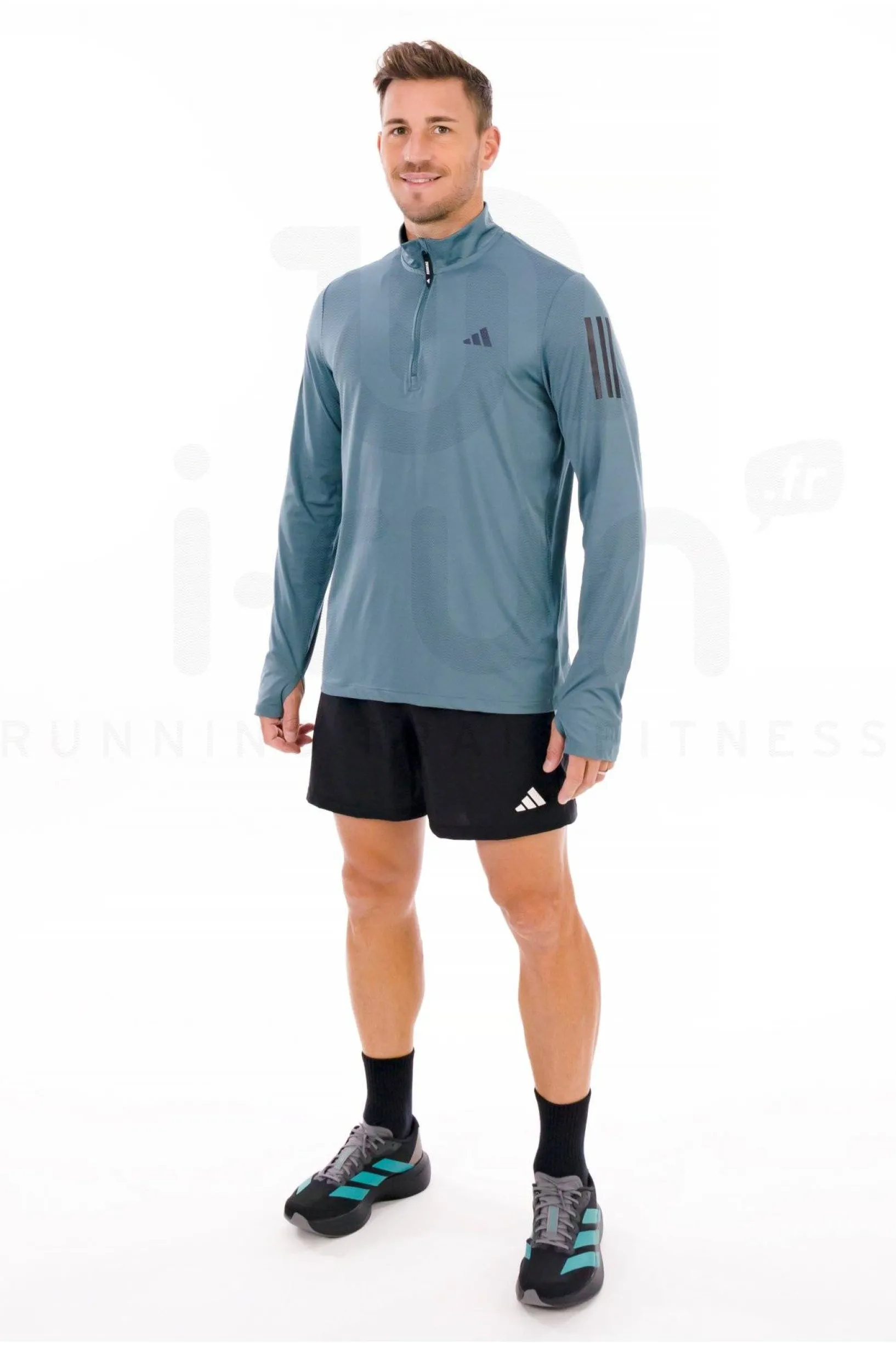 Homme adidas Manches Longues^Own The Run 1/2 zip