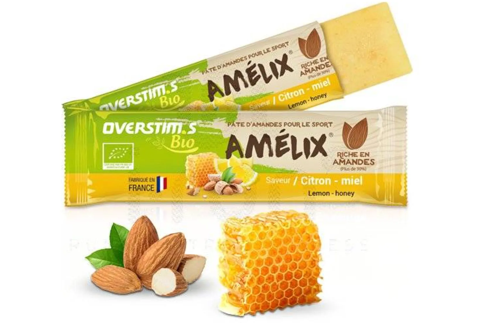 OVERSTIMS Barres^Pâtes d'amandes Amélix Bio - Citron miel