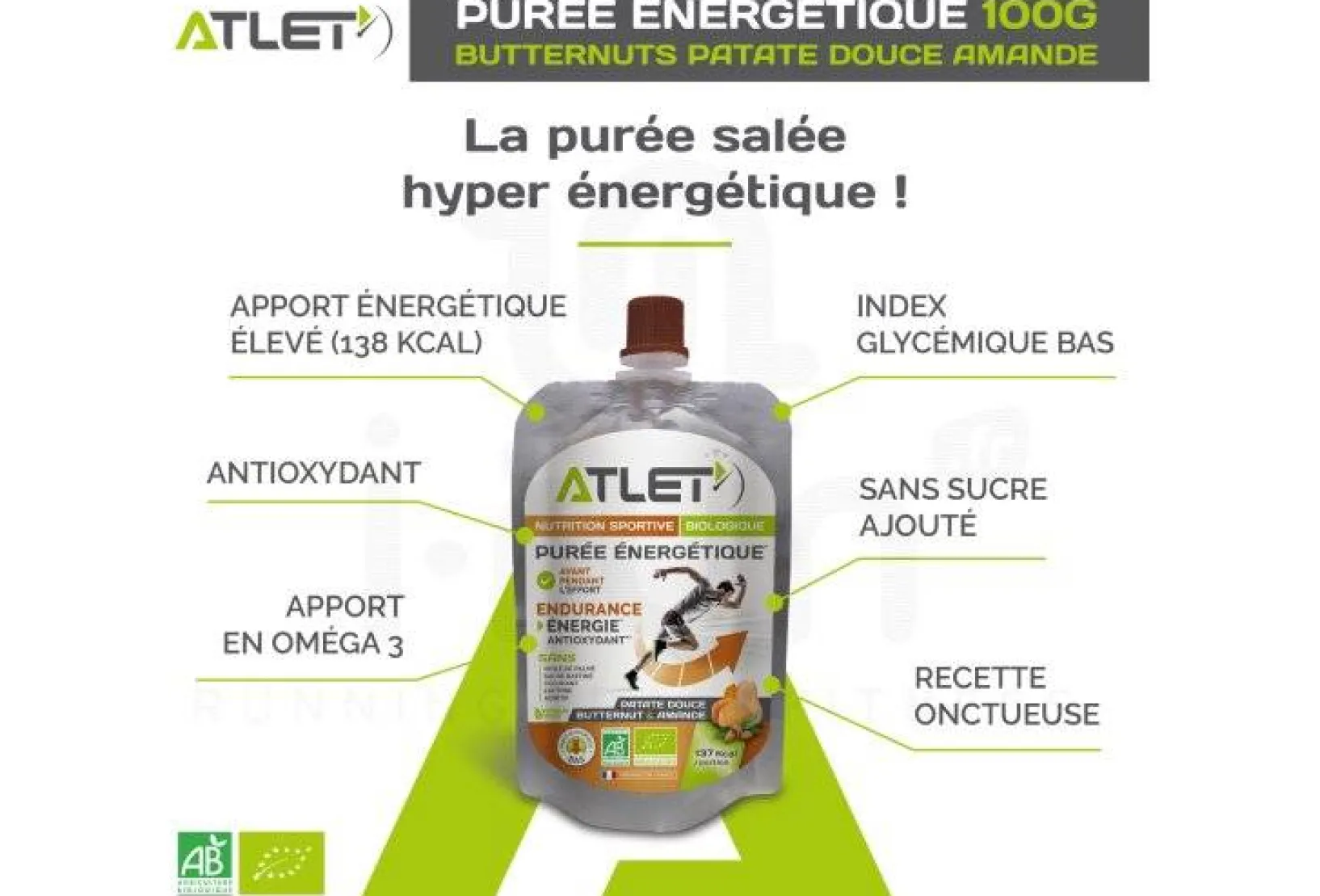 Atlet Gels^Purée énergétique Bio - Butternut-Patate Douce-Amande