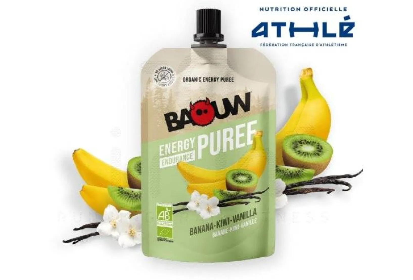 Baouw Gels^Purée nutritionnelle bio - Banane - Kiwi - Vanille