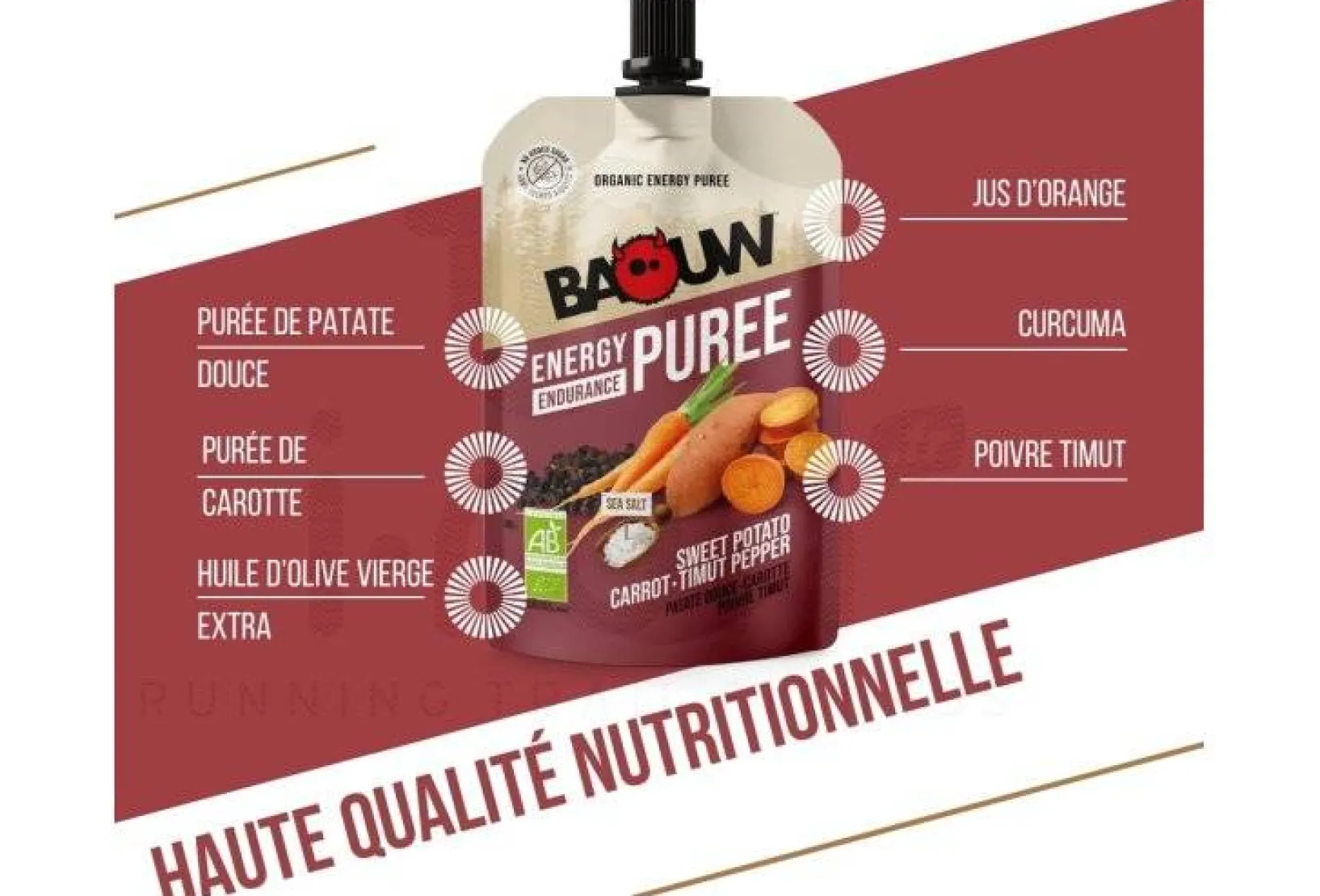 Baouw Gels^Purée nutritionnelle bio - Patate douce - Carotte - Poivre Timut