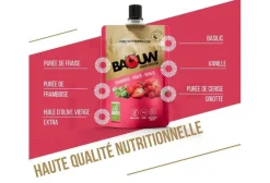Baouw Gels^Purée nutritionnelle bio - Framboise - Fraise - Basilic