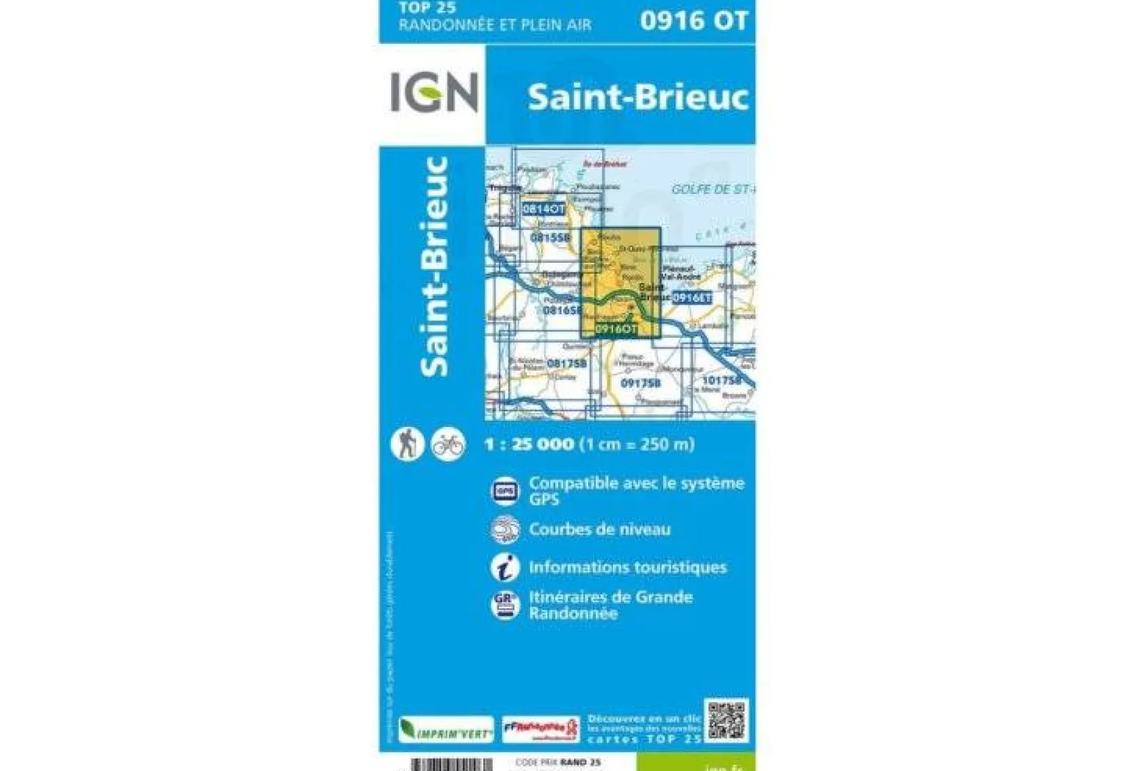 Carte IGN Cartes^Saint-Brieuc 0916OT