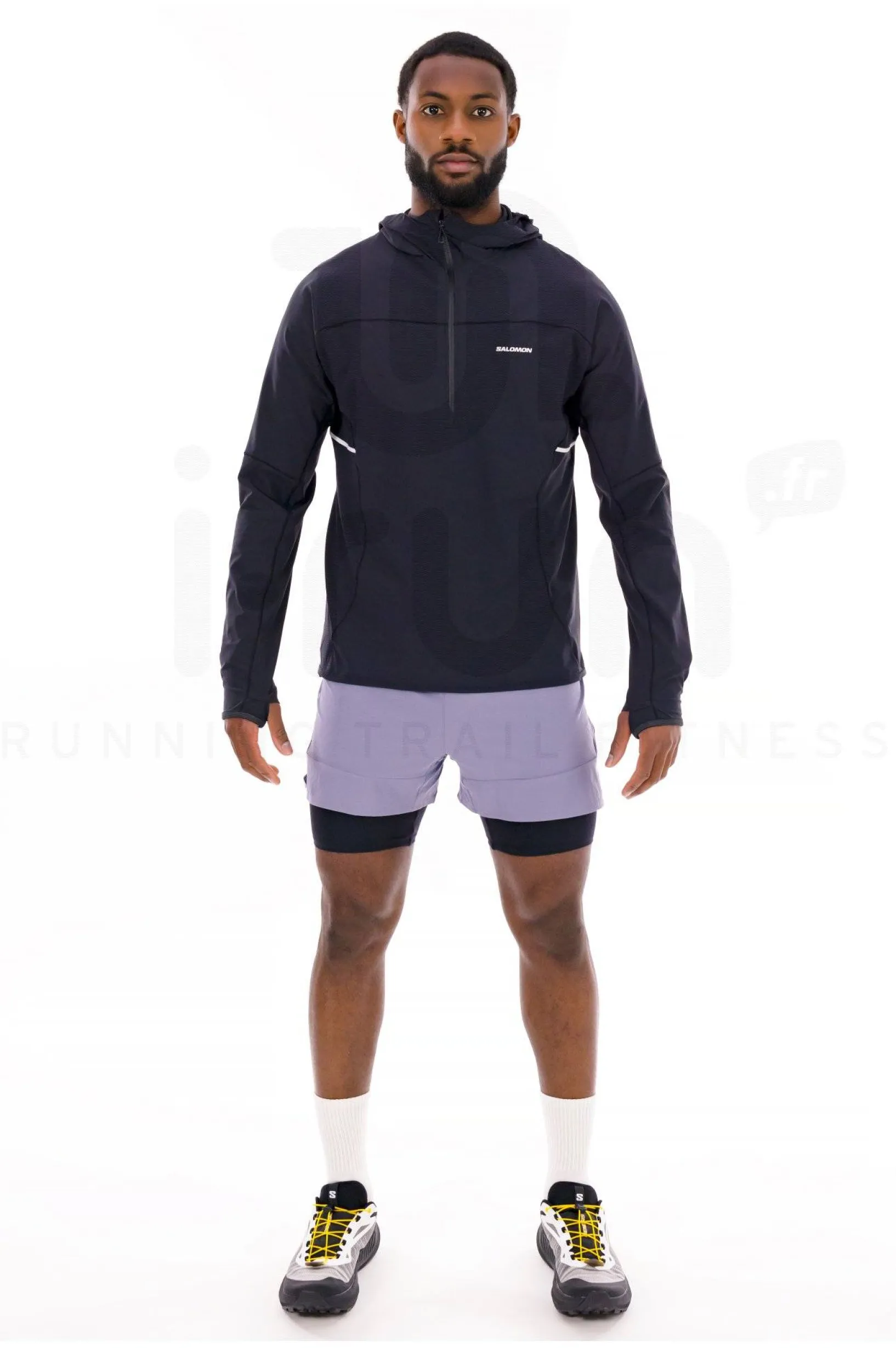 Homme Salomon Manches Longues^Sense Aero Hybrid 1/4 Zip