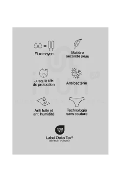 Femme Smoon Sous-Vêtements^Shorty menstruel - Flux moyen femme