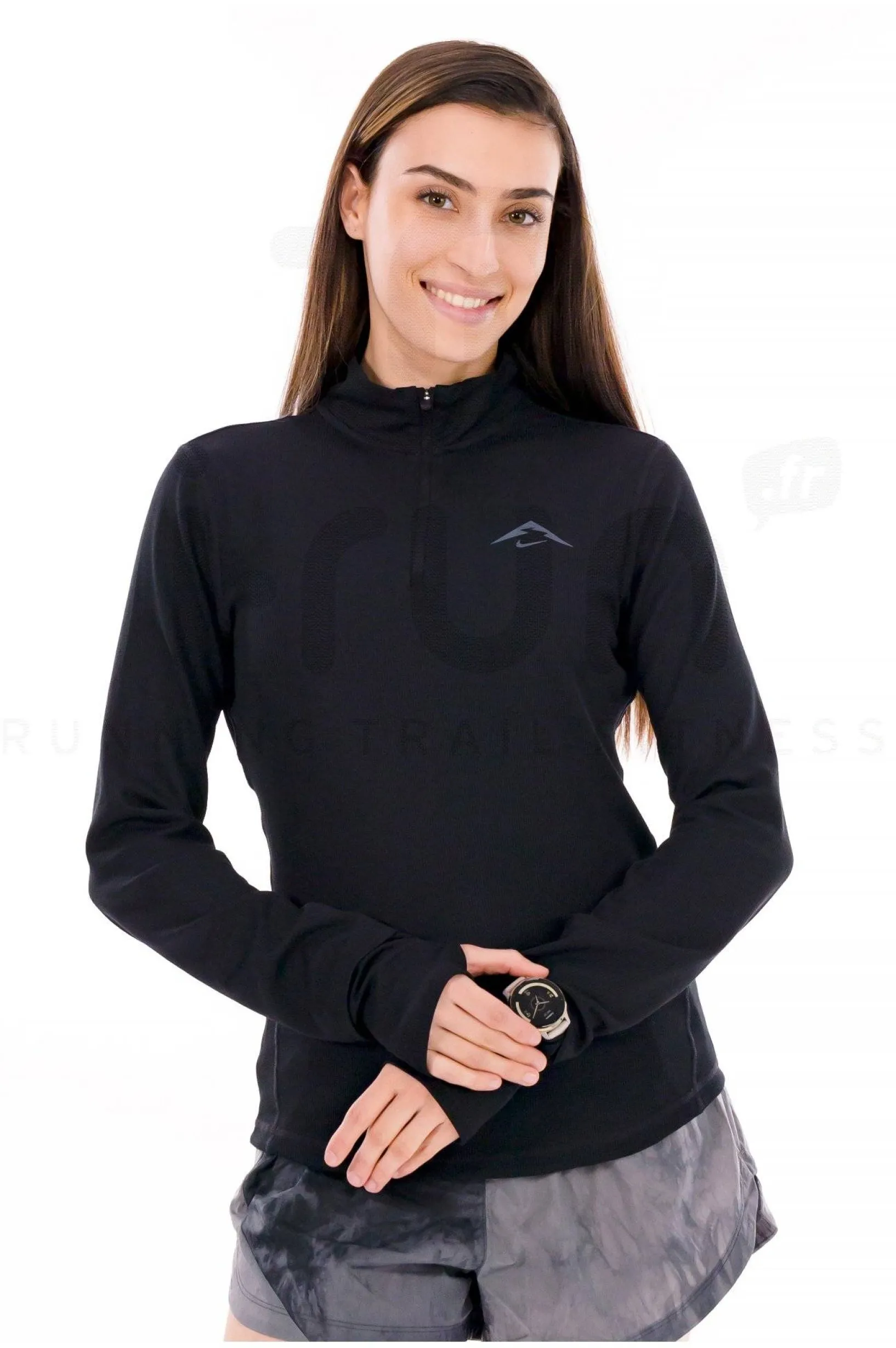 Femme Nike Manches Longues^Trail 1/4 Zip femme