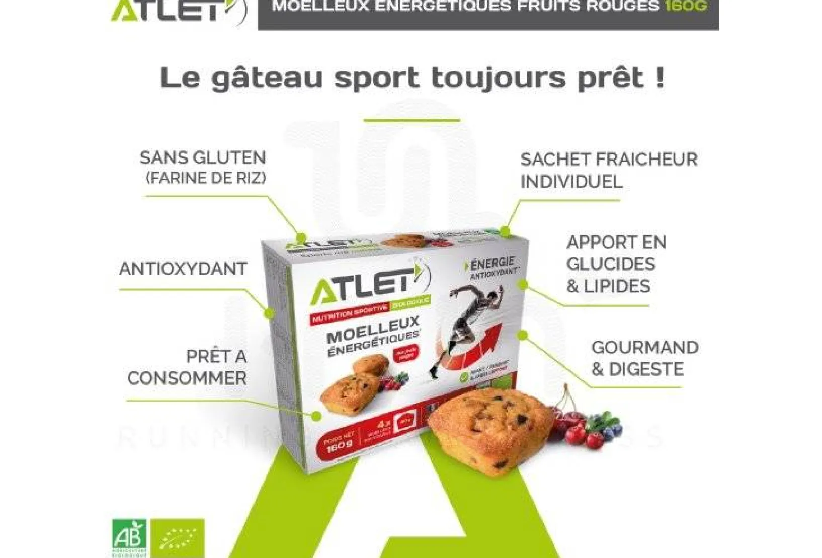 Atlet Barres^Étui de 4 Moelleux Énergétique - Fruits Rouges