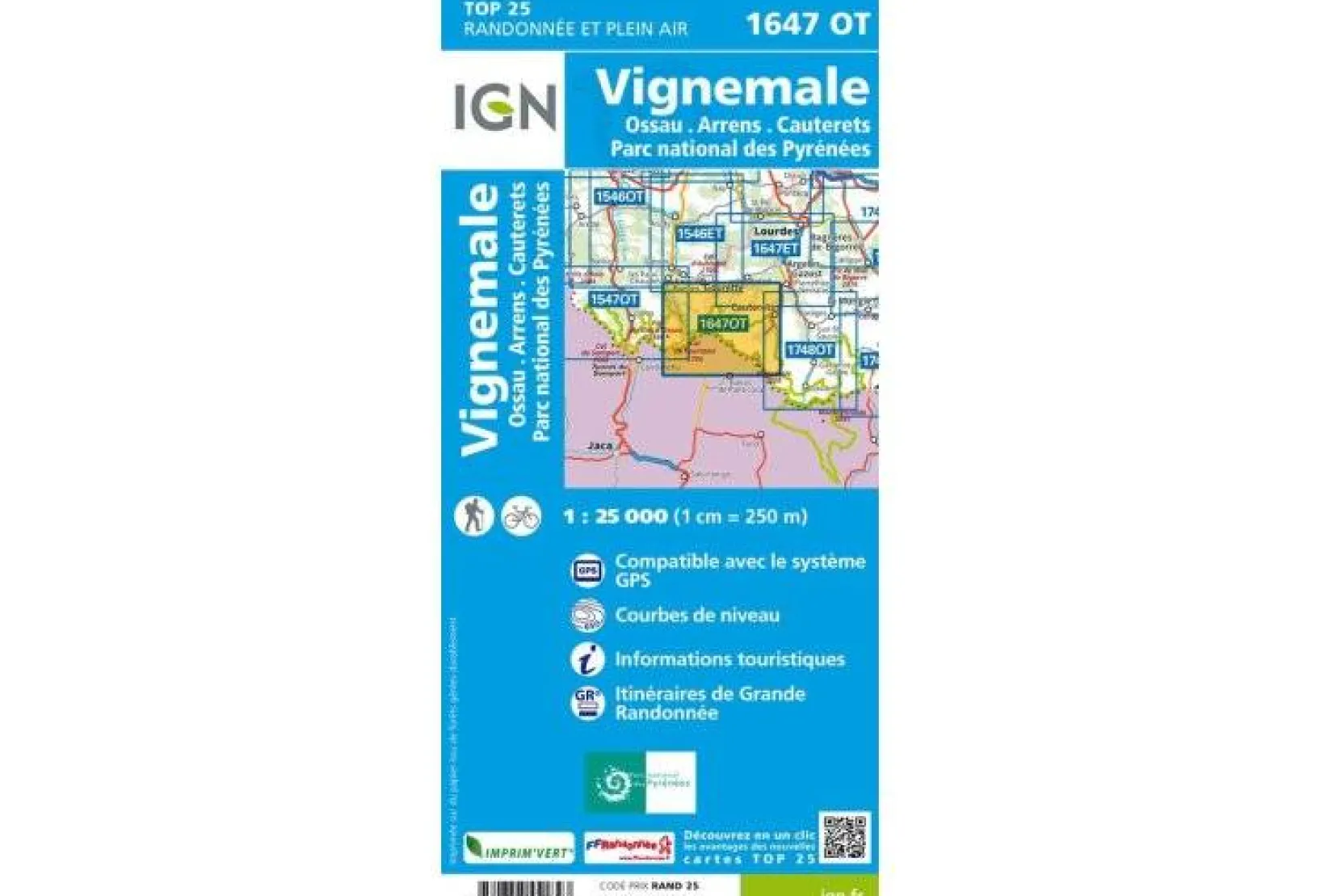 Carte IGN Cartes^Vignemale 1647OT